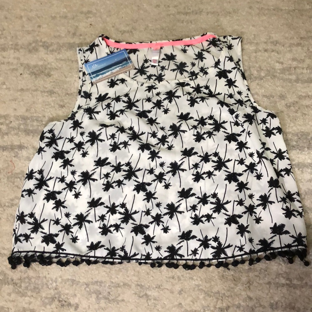 Palm tree printed crop top